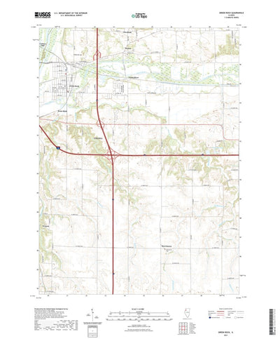 United States Geological Survey Green Rock, IL (2021, 24000-Scale) digital map