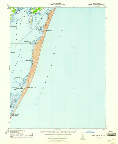 United States Geological Survey Green Run, MD-VA (1938, 62500-Scale) digital map