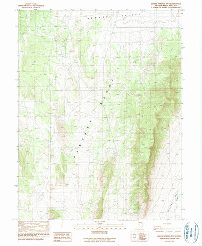 United States Geological Survey Green Springs NW, NV (1990, 24000-Scale) digital map