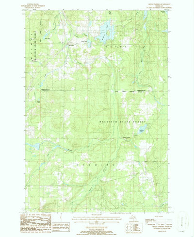 United States Geological Survey Green Timbers, MI (1986, 24000-Scale) digital map