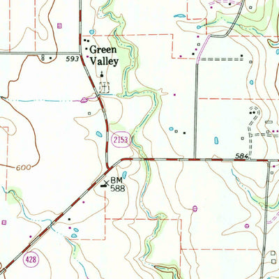United States Geological Survey Green Valley, TX (1960, 24000-Scale) digital map