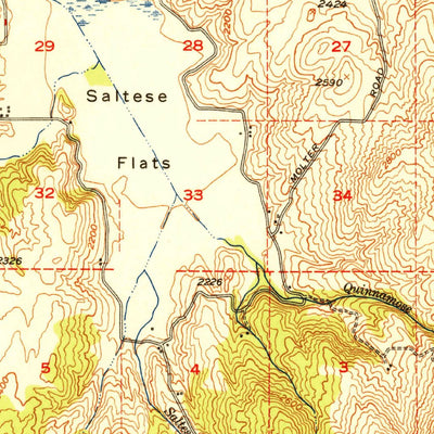 United States Geological Survey Greenacres, WA-ID (1951, 62500-Scale) digital map
