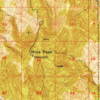 United States Geological Survey Greenacres, WA-ID (1951, 62500-Scale) digital map