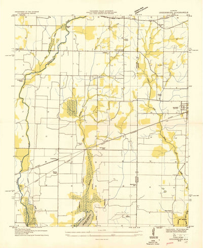 United States Geological Survey Greenbrier, AL (1936, 24000-Scale) digital map