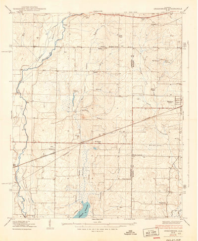 United States Geological Survey Greenbrier, AL (1938, 24000-Scale) digital map
