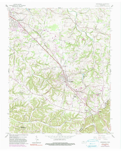 United States Geological Survey Greenbrier, TN (1961, 24000-Scale) digital map