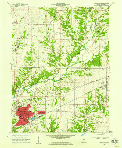 United States Geological Survey Greencastle, IN (1958, 24000-Scale) digital map