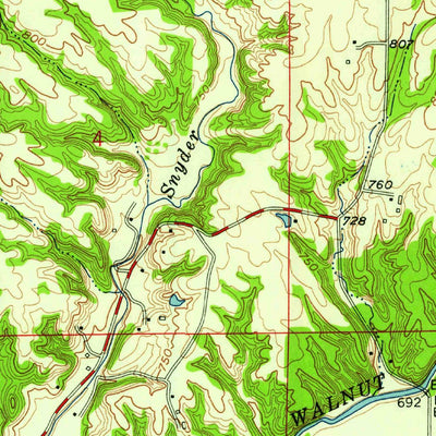 United States Geological Survey Greencastle, IN (1958, 24000-Scale) digital map