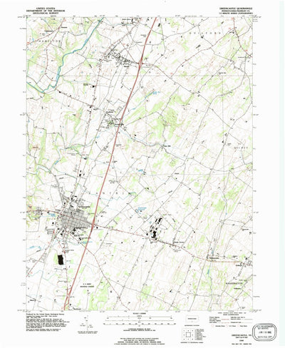 United States Geological Survey Greencastle, PA (1990, 24000-Scale) digital map