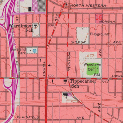 United States Geological Survey Greendale, WI (1958, 24000-Scale) digital map