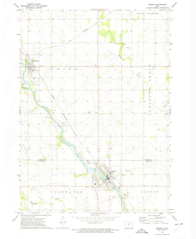 United States Geological Survey Greene, IA (1972, 24000-Scale) digital map