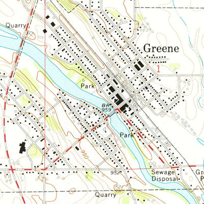 United States Geological Survey Greene, IA (1972, 24000-Scale) digital map