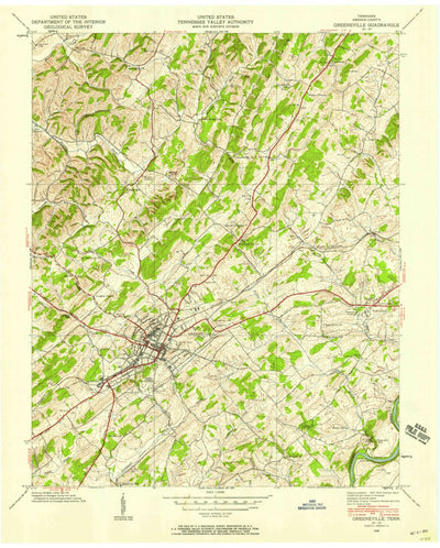 United States Geological Survey Greeneville, TN (1939, 24000-Scale) digital map