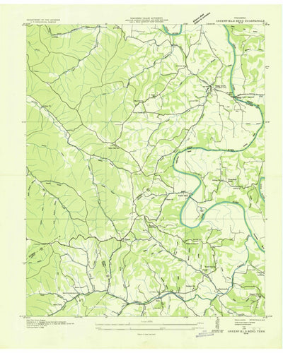 United States Geological Survey Greenfield Bend, TN (1936, 24000-Scale) digital map