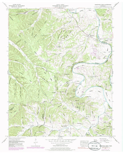 United States Geological Survey Greenfield Bend, TN (1951, 24000-Scale) digital map