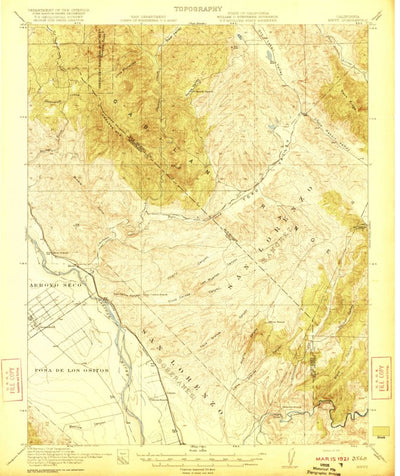 United States Geological Survey Greenfield, CA (1921, 62500-Scale) digital map