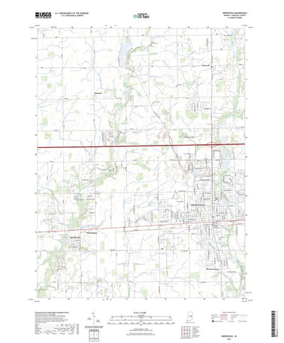 United States Geological Survey Greenfield, IN (2022, 24000-Scale) digital map