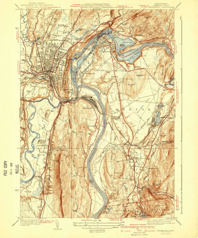 United States Geological Survey Greenfield, MA (1941, 31680-Scale) digital map