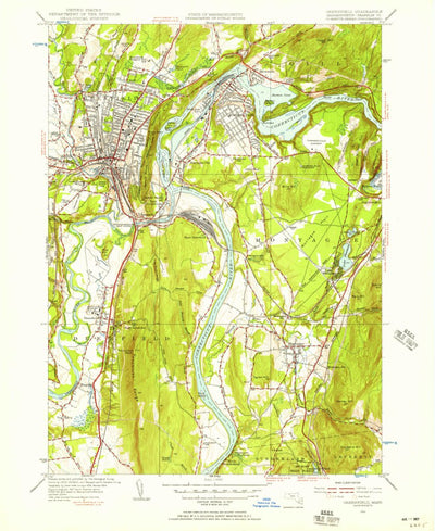 United States Geological Survey Greenfield, MA (1954, 24000-Scale) digital map