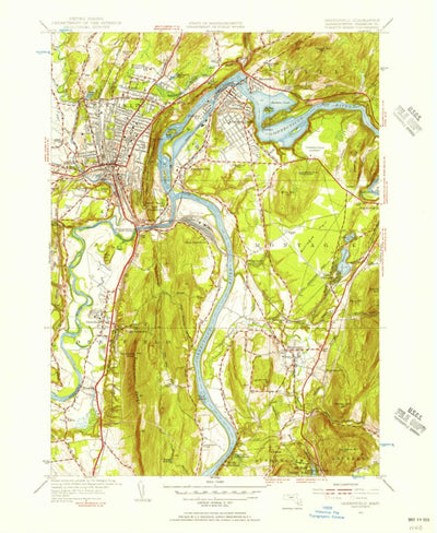United States Geological Survey Greenfield, MA (1954, 31680-Scale) digital map