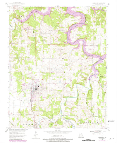 United States Geological Survey Greenfield, MO (1956, 24000-Scale) digital map