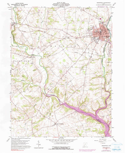 United States Geological Survey Greenfield, OH (1960, 24000-Scale) digital map