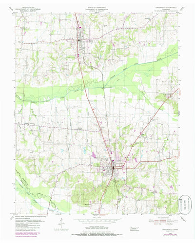 United States Geological Survey Greenfield, TN (1954, 24000-Scale) digital map