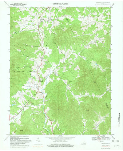United States Geological Survey Greenfield, VA (1967, 24000-Scale) digital map