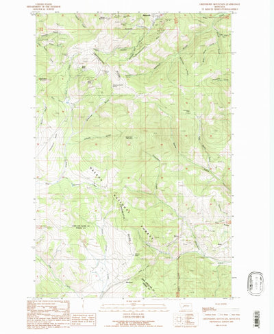 United States Geological Survey Greenhorn Mountain, MT (1989, 24000-Scale) digital map