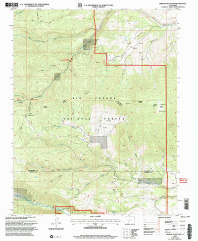 United States Geological Survey Greenie Mountain, CO (2001, 24000-Scale) digital map