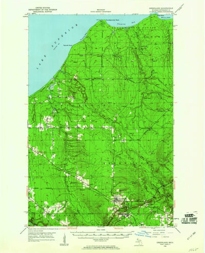 United States Geological Survey Greenland, MI (1950, 62500-Scale) digital map