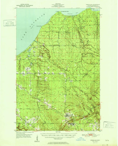 United States Geological Survey Greenland, MI (1951, 62500-Scale) digital map
