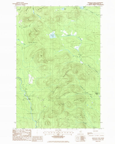 United States Geological Survey Greenlaw Pond, ME (1986, 24000-Scale) digital map