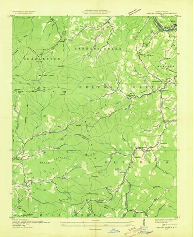 United States Geological Survey Greens Creek, NC (1936, 24000-Scale) digital map