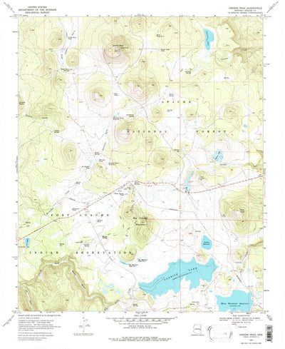 United States Geological Survey Greens Peak, AZ (1969, 24000-Scale) digital map