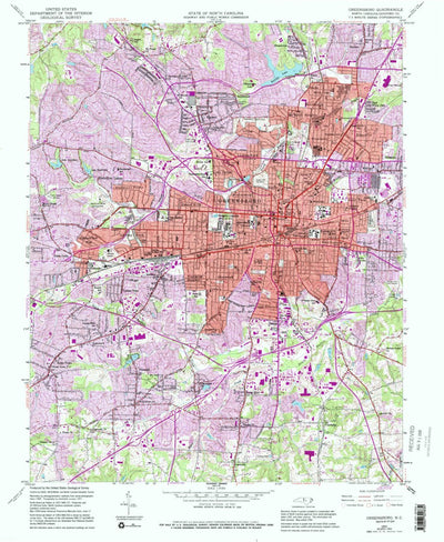 United States Geological Survey Greensboro, NC (1951, 24000-Scale) digital map