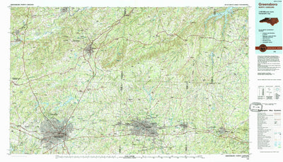 United States Geological Survey Greensboro, NC (1984, 100000-Scale) digital map