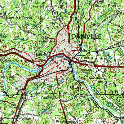 United States Geological Survey Greensboro, NC-VA (1953, 250000-Scale) digital map
