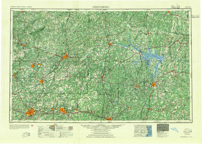 United States Geological Survey Greensboro, NC-VA (1954, 250000-Scale) digital map