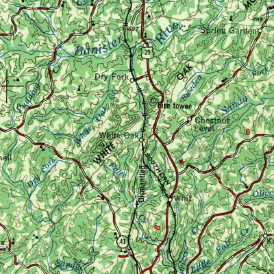 United States Geological Survey Greensboro, NC-VA (1954, 250000-Scale) digital map
