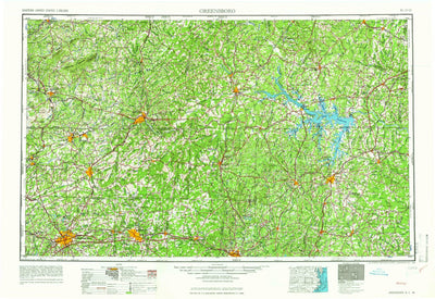 United States Geological Survey Greensboro, NC-VA (1966, 250000-Scale) digital map