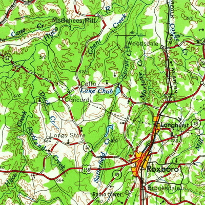 United States Geological Survey Greensboro, NC-VA (1966, 250000-Scale) digital map