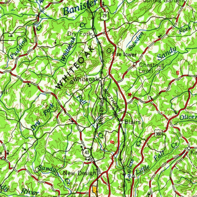 United States Geological Survey Greensboro, NC-VA (1966, 250000-Scale) digital map