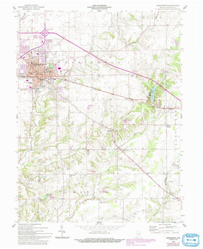 United States Geological Survey Greensburg, IN (1958, 24000-Scale) digital map