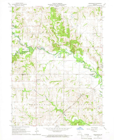 United States Geological Survey Greensburg, MO (1965, 24000-Scale) digital map