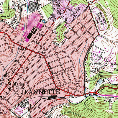 United States Geological Survey Greensburg, PA (1954, 24000-Scale) digital map