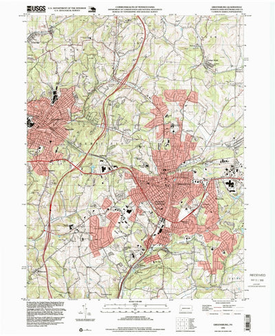 United States Geological Survey Greensburg, PA (1993, 24000-Scale) digital map