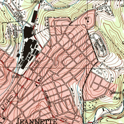 United States Geological Survey Greensburg, PA (1993, 24000-Scale) digital map