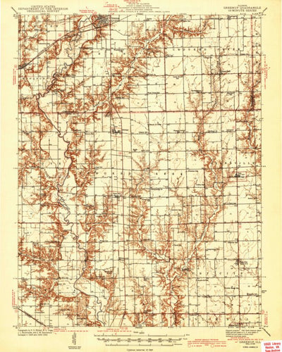 United States Geological Survey Greenup, IL (1943, 62500-Scale) digital map