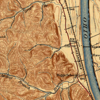 United States Geological Survey Greenup, KY-OH (1930, 62500-Scale) digital map